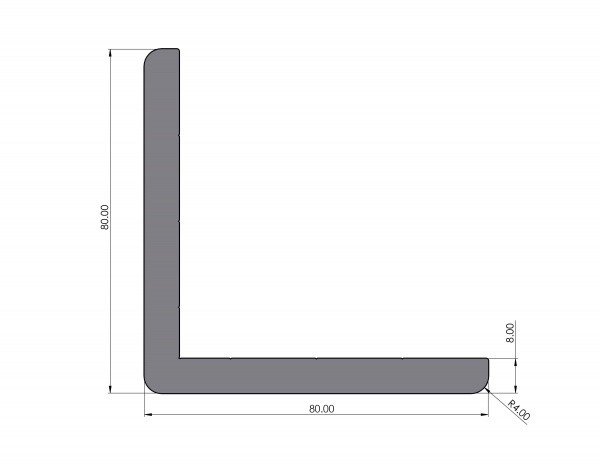 Aluminum profile M W 80x80x8 E I type